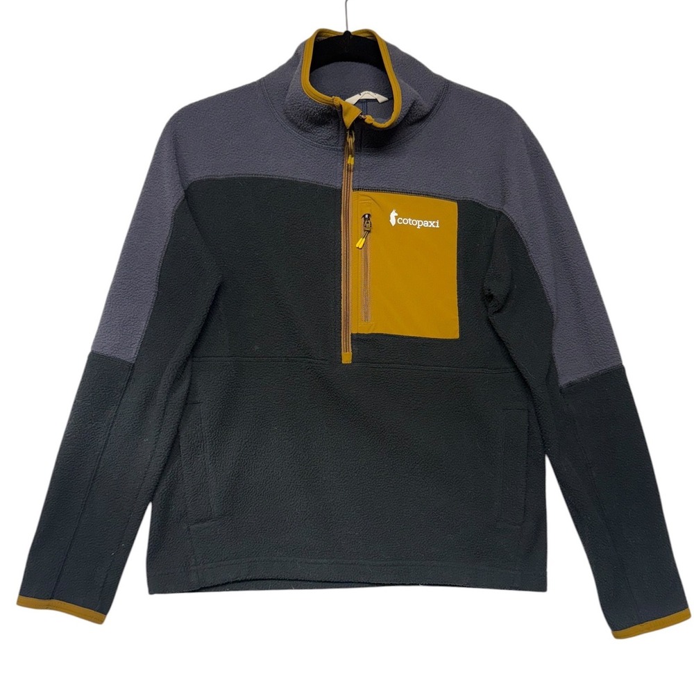 Cotopaxi Abrazo Half Zip Fleece Pullover Jacket Mens XS Black Gray Yellow